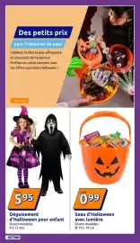 Catalogue Action semaine 42 page 19: Déguisement d'Halloween pour enfant €5,95, Seau d'Halloween avec lumière €0,99