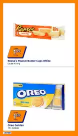 Catalogue Action semaine 42 page 27: Reese's Peanut Butter Cups White €1,59, OREO Golden €1,69