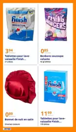 Catalogue Action semaine 42 page 29: Finish Tablettes pour lave-vaisselle €11,99, Bonnet de nuit en satin €0,89