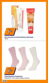 Catalogue Action semaine 42 page 4: Chaussettes d'intérieur €2,99, Spirosan Gel muscles et articulations €1,99