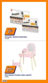 Action folder week 42 Pagina 13: Energizer alkaline batterijen €2,69, Mini Matters houten make-uptafel €27,95