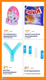 Action folder week 42 Pagina 29: Nestlé crunch snack chocoladewafels €1,39, Zuru Rainbocorns speelgoedei Mini... €7,95