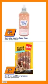 Volantino Action settimana 42 Pagina 19: Detersivo piatti A Good Clean €0,99, Snack per cani Pinky al kebab €1,79