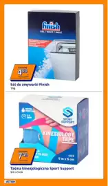 Action gazetka tydzień 42 Strona 17: Sól do zmywarki Finish €4,99, Taśma kinezjologiczna Sport Support 5 m x 5 cm €7,49