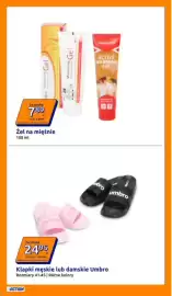Action gazetka tydzień 42 Strona 2: Klapki męskie lub damskie Umbro €24,95, Żel na mięśnie €7,89