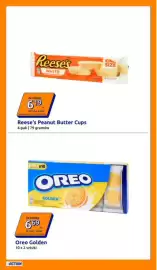 Action gazetka tydzień 42 Strona 20: Reese's Peanut Butter Cups 4-pak | 79 gramów €6,19, Oreo Golden 10 x 2 sztuki €6,69