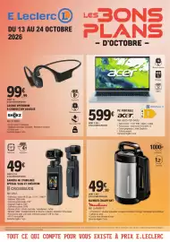 Catalogue E.Leclerc page 1: CROSSBUDS CAMERA 4K STABILISÉE €49,00, Moulinex Blender chauffant €49,99