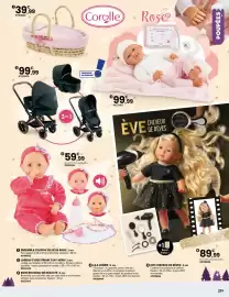 Catalogue JouéClub page 181: Corolle rose nouveau-né réaliste €99,99, Corolle lila chérie €59,99