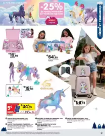 Catalogue JouéClub page 19: Valise licorne avec vanity €59,99, Poupée et licorne ailes magiques €19,99