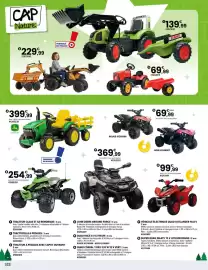 Catalogue JouéClub page 284: Claas tracteur claas et sa remorque €139,99, Super quad xb-atv 12 v lithium rouge €99,99