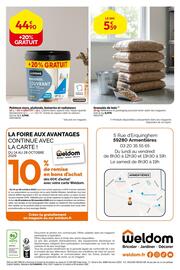 Catalogue Weldom page 24: LUXENS Peinture murs, plafonds, boiseries et radiateurs €44,90, Granulés de bois €5,59