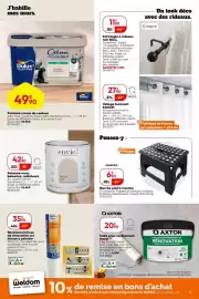 Catalogue Weldom page 13: KAOLIN Voilage tamisant €27,90, BALL Kit tringle à rideaux noir €11,90