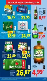 Catalog Lidl săptămâna 43 Pagină 25: Staropramen Bere blondă €18,49, Timișoreana Bere blondă €23,95