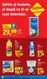 Catalog Lidl săptămâna 43 Pagină 58: Cămara Noastră Smântână €5,99, Pilos Iaurt de băut €2,39
