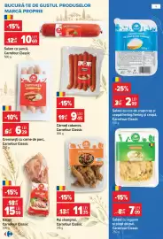 Catalog Carrefour Pagină 8: Salam cu șuncă, Carrefour Classic €10,00, Pui Shanghai, Carrefour Classic €11,35