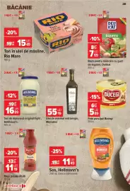 Catalog Carrefour Market săptămâna 42 Pagină 28: Monastiri ulei de măsline extravirgin €55,19, Sos, Hellmann's €11,49