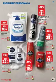 Catalog Carrefour Market săptămâna 42 Pagină 43: Protex rezervă de săpun lichid €16,09, Old Spice Captain €14,99