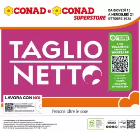 Volantino Conad Superstore settimana 42 Pagina 1: CONAD e CONAD DA GIOVEDÌ 15 A MERCOLEDÌ 21 SUPERSTORE OTTOBRE 2026 TAGLIO