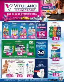 Volantino Vitulano Drugstore Pagina 1: Tenderly Kilometrica €4,99, Svelto piatti concentrato €1,79