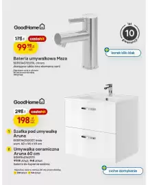 Castorama gazetka tydzień 42 Strona 11: Bateria umywalkowa Maza GoodHome €99,98, Szafka pod umywalkę Aruna GoodHome €198,00
