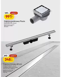 Castorama gazetka tydzień 42 Strona 18: Odpływ liniowy 60 cm chrom €348,00, Odpływ punktowy Fluxio chrom €99,98