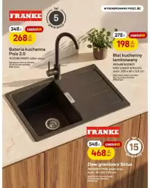 Castorama gazetka tydzień 42 Strona 19: Zlew granitowy Sirius Franke €468,00, Bateria kuchenna Pola 2,0 Franke €268,00