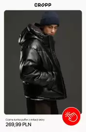 Cropp gazetka tydzień 42 Strona 10: Czarna kurtka puffer z imitacji skóry Cropp €269,99