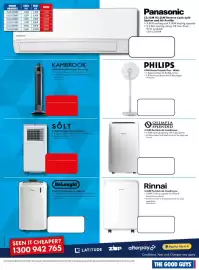 The Good Guys catalogue week 42 Page 8: Panasonic C2.5kW H3.2kW Reverse Cycle Split System and Air Purifier €1.199,00