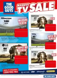 The Good Guys catalogue week 42 Page 3: THE GOOD GUYS MASSIVE SALE Hisense SAMSUNG 77 100 INCH MASSIVE SCREEN! OLED! INCH