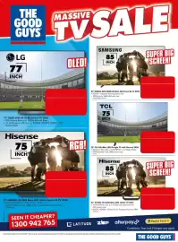 The Good Guys catalogue week 42 Page 4: THE GOOD GUYS MASSIVE SALE SAMSUNG LG 77 INCH 85 OLED! INCH SUPER BIG SCREEN! 85"