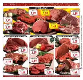 Volantino Pim Supermercati Pagina 4: LA CARNE BOCCONCINI DI BOVINO ADULTO Teto €1,29 12.90€/kg CORONA DI BOVINO ADULTO Tetto