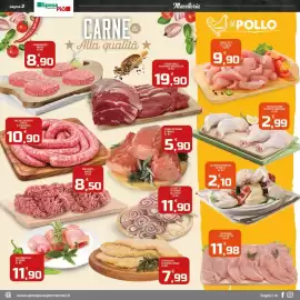 Volantino SpesaPiù Supermercati Pagina 2: Cuore reale di bovino adulto UK €19,90, Cotoletta di suino lonza €7,99
