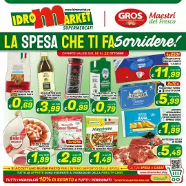 Volantino Idromarket Pagina 1: Villa Antica olio extra vergine di oliva €3,99, Armando pasta di semola €0,69