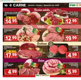 Volantino Iper Triscount Pagina 10: Fettine di coscio di vitello €19,99, Hamburger di Scottona €4,99