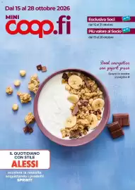 Volantino Unicoop Pagina 1: Dal 15 al 28 ottobre 2026 MINI coop.fi IL QUOTIDIANO CON STILE ALESSI accelera la raccolta