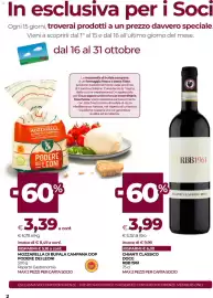 Volantino Unicoop Pagina 2: Chianti Classico DOCG RBB 1961 €3,99, Mozzarella di bufala campana Podere dei Leoni €3,39