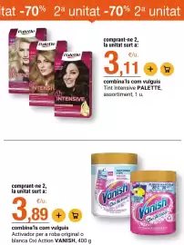 Folleto BonpreuEsclat Página 49: Vanish Oxi Action €3,89, Palette Tint Intensive Palette €3,11