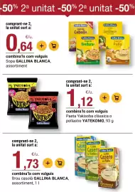 Folleto BonpreuEsclat Página 63: Gallina Blanca brou casolà €1,73, Yatekomo pasta yakisoba €1,12