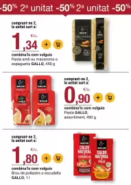 Folleto BonpreuEsclat Página 65: Gallo caldo natural de escudella €1,80, Gallo pasta amb ou macarrons o espaguetis €1,34