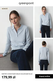 Greenpoint gazetka tydzień 42 Strona 10: Sweter z dodatkiem wełny kolor baby blue Greenpoint €179,99