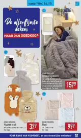 ALDI folder | Non-Food Pagina 5: vanaf Wo. 14.10. De allerfijnste dekens + MAAR DAN GOEDKOOP HOME CREATION Verzwaringsdeken