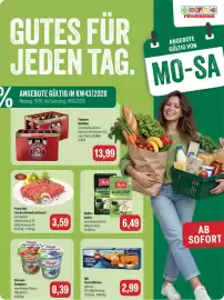 Feneberg Prospekt woche 43 Seite 1: Iglo Fischstäbchen €2,99, Ehrmann Almighurt €0,39
