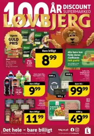 Løvbjerg tilbudsavis uge 42 Side 1: Pepsi, Pepsi Max, Faxe kondi el. 7Up €9,99, Tulip Pålækker klassiker €11,99