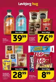 Løvbjerg tilbudsavis uge 42 Side 5: Nescafe kaffe specialiteter el. Nesquik kakao €28,99, Nescafe concentrate €39,99