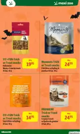Maxi Zoo tilbudsavis Side 10: Fit+fun snack bites m/kylling €14,95, Premiere trick or treat snacks creamy crunch €24,95