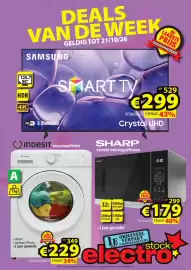 ElectroStock folder week 42 Pagina 1: Indesit wasmachine €229,00, Smart tv €299,00