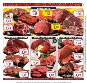 Volantino Supermercati Agorà Pagina 4: LA CARNE DO BOCCONCINI DI BOVINO ADULTO €1,29 CORONA DI BOVINO ADULTO Tatt 1,49 14,10