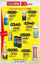 Folleto Supermercados DIA semana 42 Página 33: Corona cerveza €3.120,00, Schneider cerveza en lata lager €2.550,00