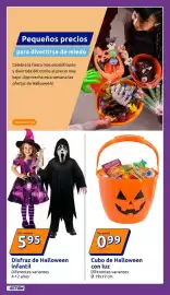 Catálogo Action semana 42 Página 21: Disfraz de Halloween infantil €5,95, Cubo de Halloween con luz €0,99