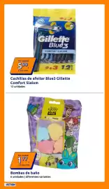 Catálogo Action semana 42 Página 26: Gillette Blue3 Comfort Slalom €5,99, Toy Story bombas de baño €1,77
